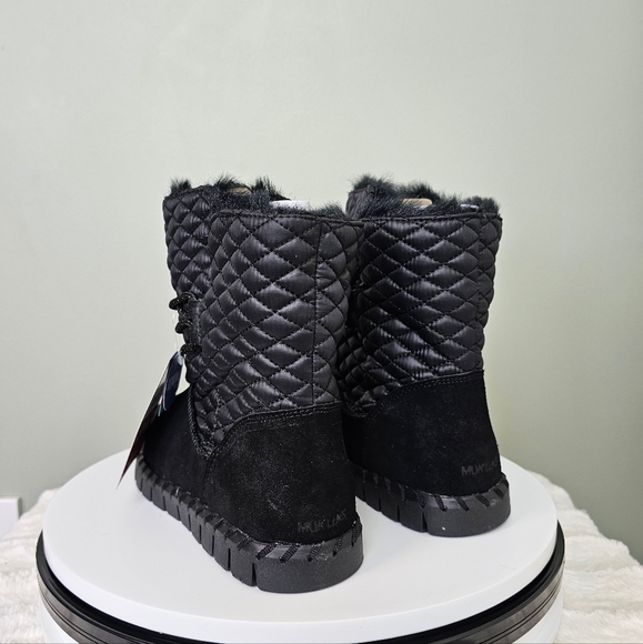Muk Luks Womens Flexi Bridgehampton Pull-on Boot Black | Outdoor Cozy Spring - Picture 8 of 13